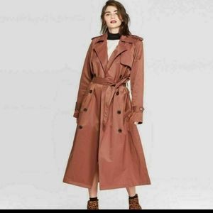 A New Day Brown Water Resistant Trench Coat